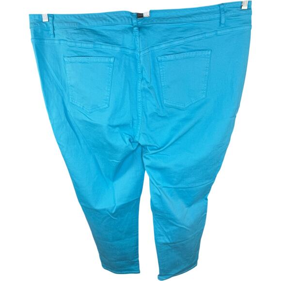 J Jason Wu Regular Colored Denim Straight Leg Cropped Jeans Blue 28W Plus - Picture 5 of 10